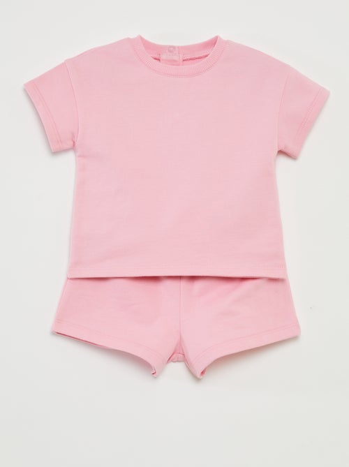 Ensemble t-shirt à manches courtes + short - 2 pièces - Kiabi