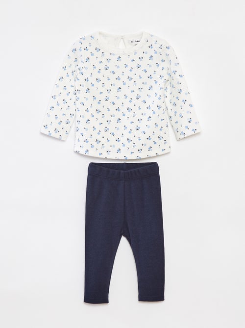 Ensemble t-shirt à manches longues + legging - 2 pièces - Kiabi