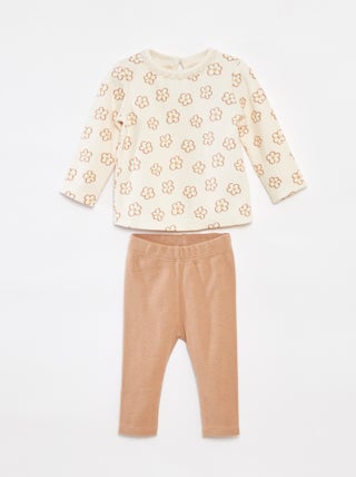 Ensemble t-shirt à manches longues + legging - 2 pièces