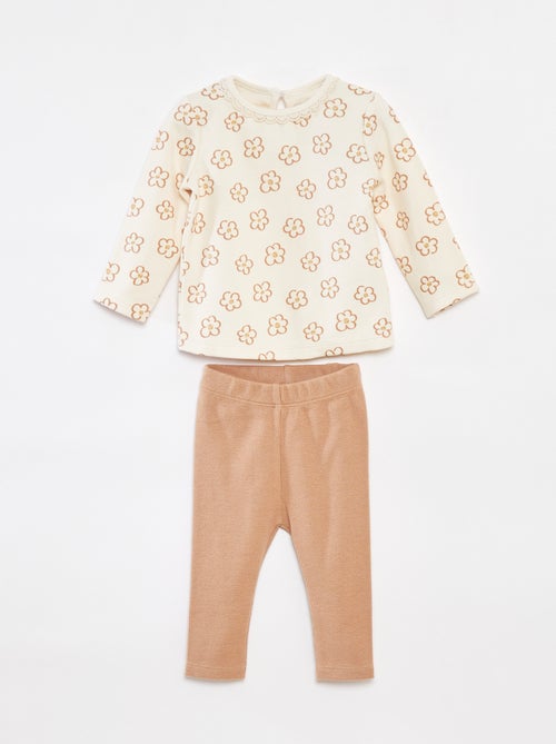 Ensemble t-shirt à manches longues + legging - 2 pièces - Kiabi