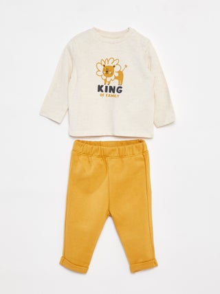 Ensemble t-shirt à manches longues + pantalon - 2 pièces