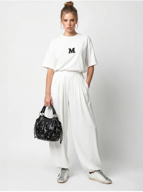 Ensemble t-shirt col rond et pantalon large lucci - Kiabi
