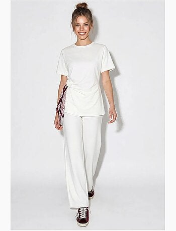 Ensemble t-shirt col rond et pantalon large lucci