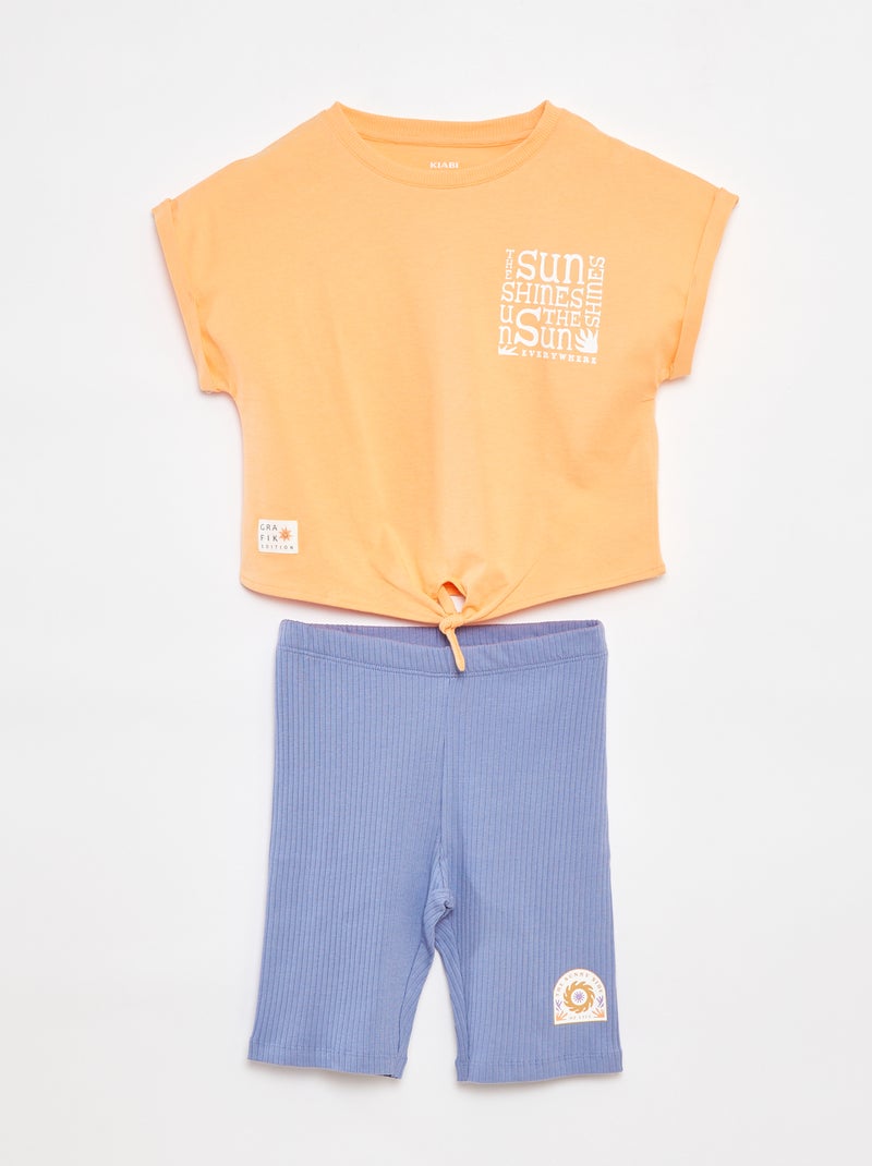 Ensemble t-shirt + cycliste - Grafik Edition ORANGE - Kiabi