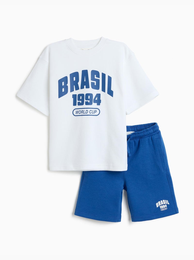 Ensemble T-shirt et short, MO Fashion Bleu - Kiabi