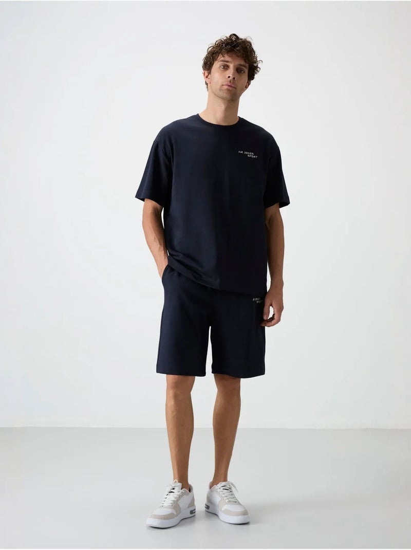 Ensemble t-shirt et short oversize tommy Bleu marine - Kiabi