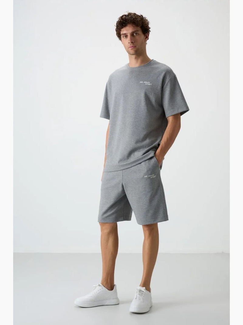 Ensemble t-shirt et short oversize tommy Gris - Kiabi