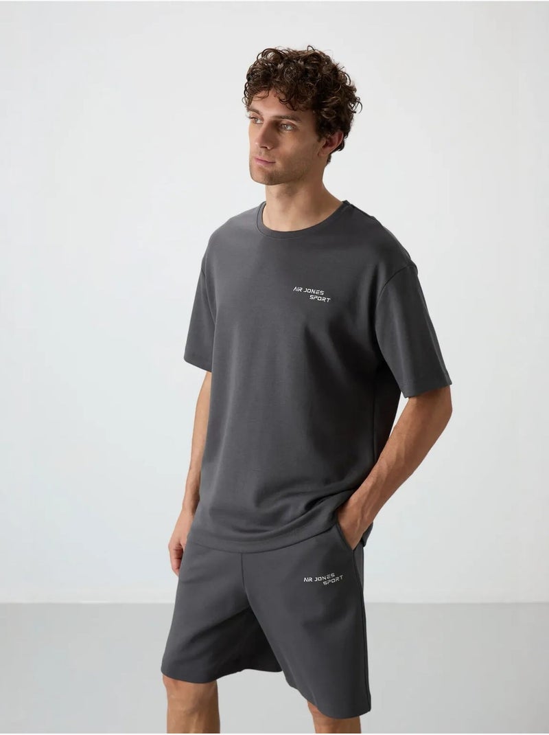 Ensemble t-shirt et short oversize tommy Gris Noir - Kiabi