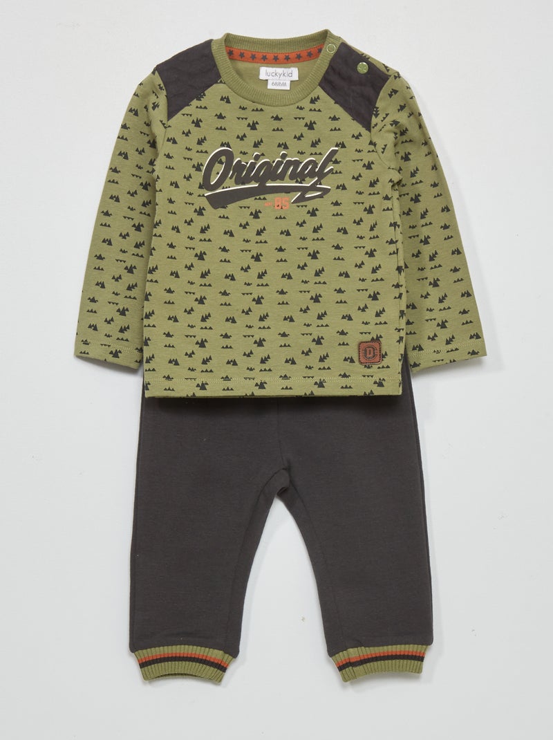 Ensemble t-shirt + jogging - 2 pièces Bleu - Kiabi