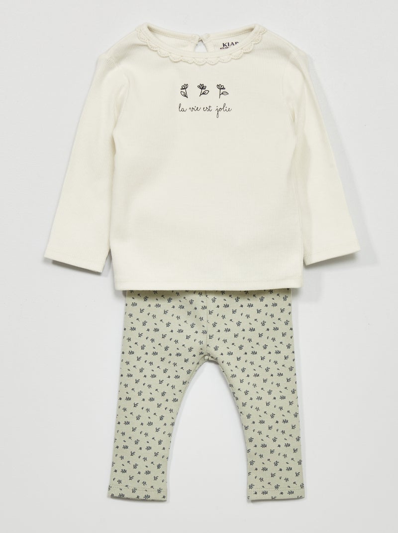 Ensemble t-shirt + legging - 2 pièces Bleu - Kiabi