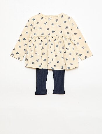 Ensemble t-shirt + legging côtelé - 2 pièces