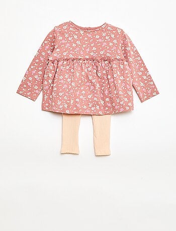 Ensemble t-shirt + legging côtelé - 2 pièces