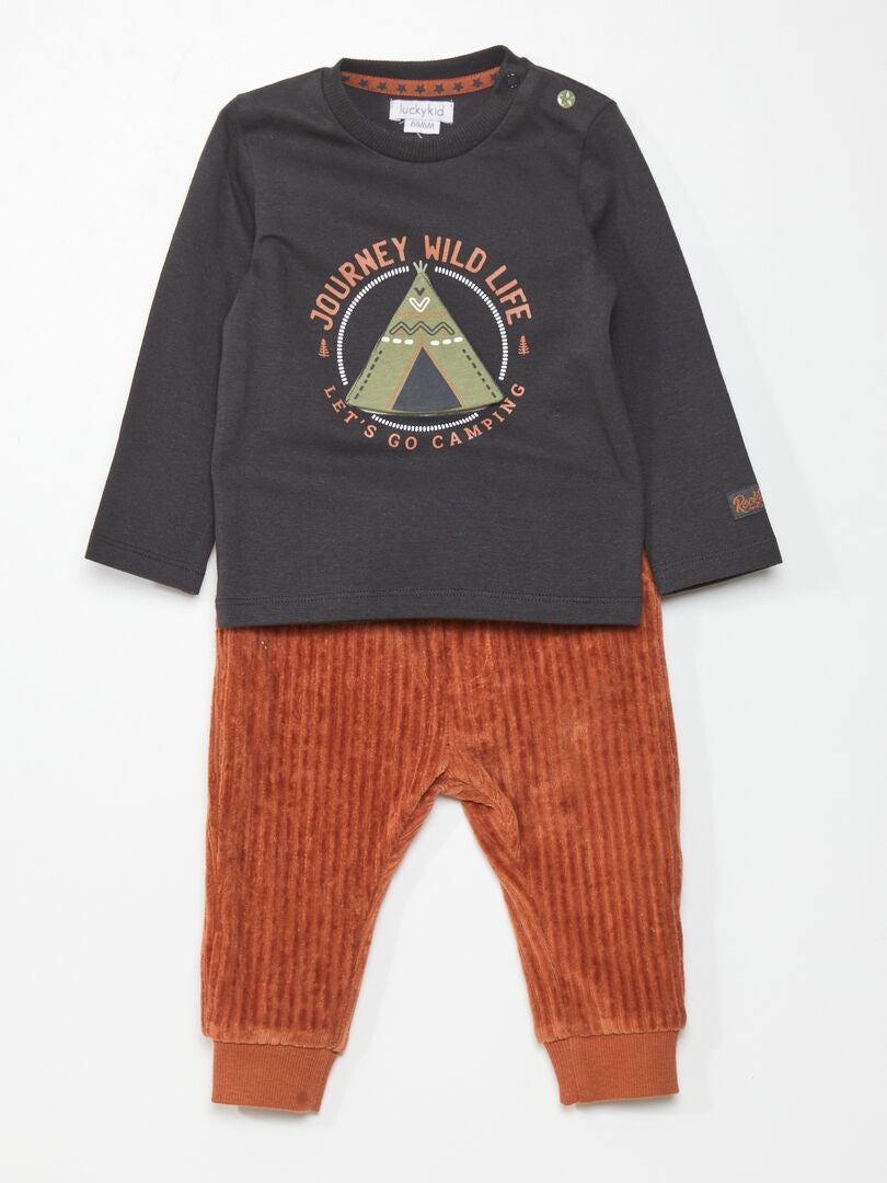 Ensemble Fille Kiabi (H&M Style) - T-shirt + Legging Noir, Taille 10 Ans, été, Occasion TBE