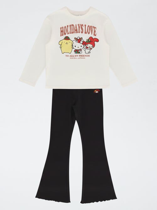 Ensemble t-shirt + legging flare 'Hello Kitty' - 2 pièces - Kiabi Ensemble t-shirt + legging flare 'Hello Kitty' - 2 pièces - Kiabi