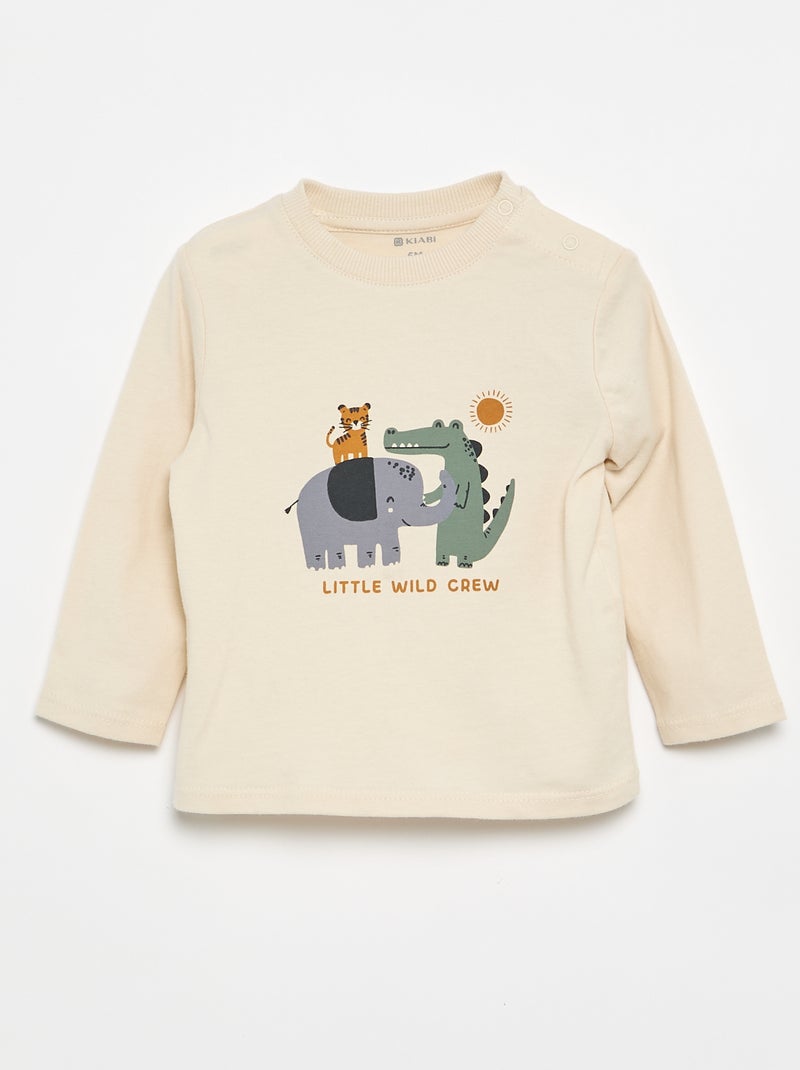 Ensemble T-shirt + pantalon de jogging - 2 pièces Blanc - Kiabi