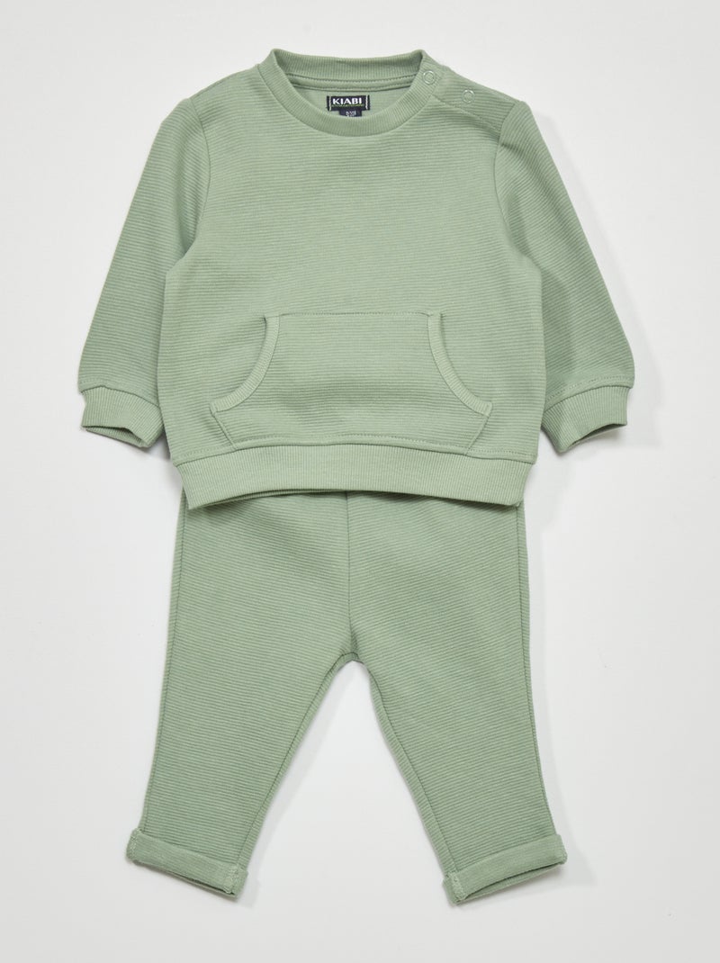 Ensemble t-shirt + pantalon de jogging  - 2 pièces Vert - Kiabi