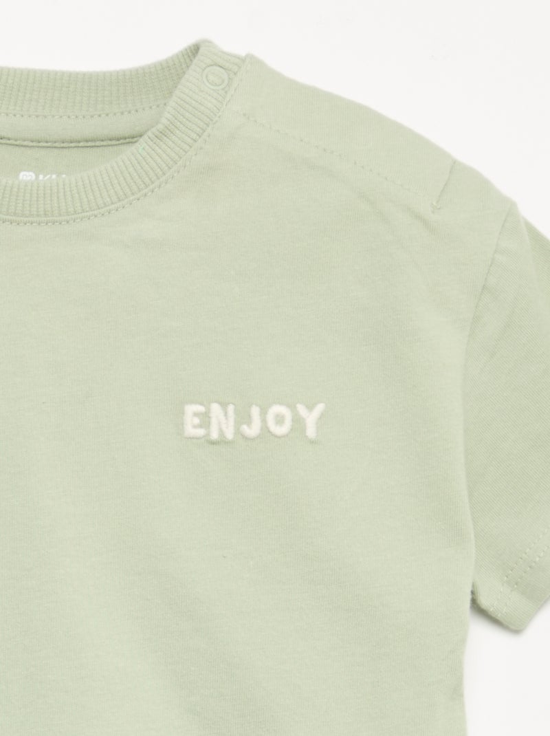Ensemble T-shirt + pantalon de jogging Vert - Kiabi