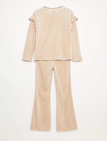 Ensemble t-shirt + pantalon en velours - 2 pièces