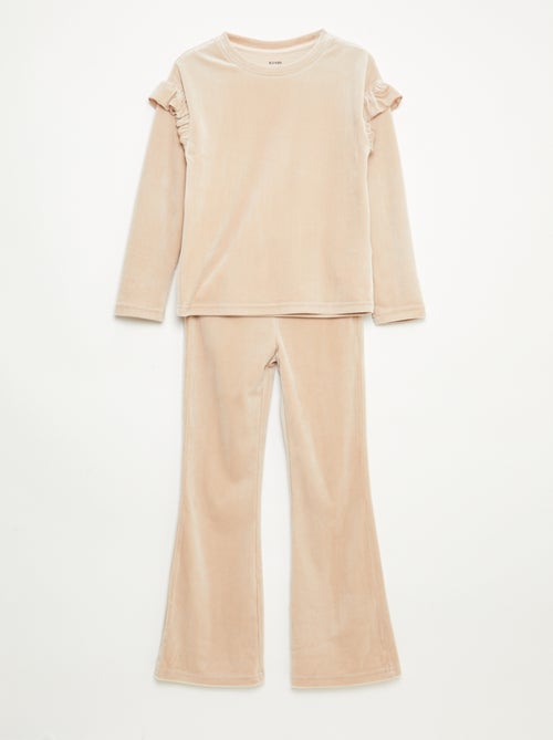 Ensemble t-shirt + pantalon en velours - 2 pièces - Kiabi