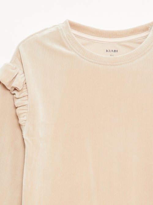 Ensemble t-shirt + pantalon en velours - 2 pièces - Kiabi