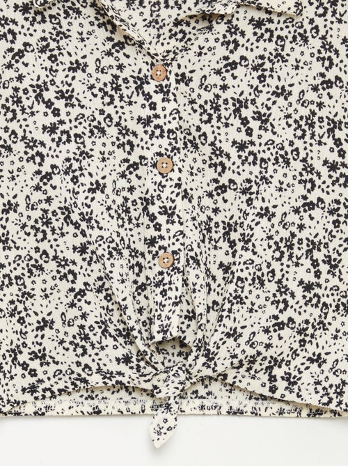 Ensemble t-shirt + pantalon fluides imprimé fleuri - 2 pièces - Kiabi