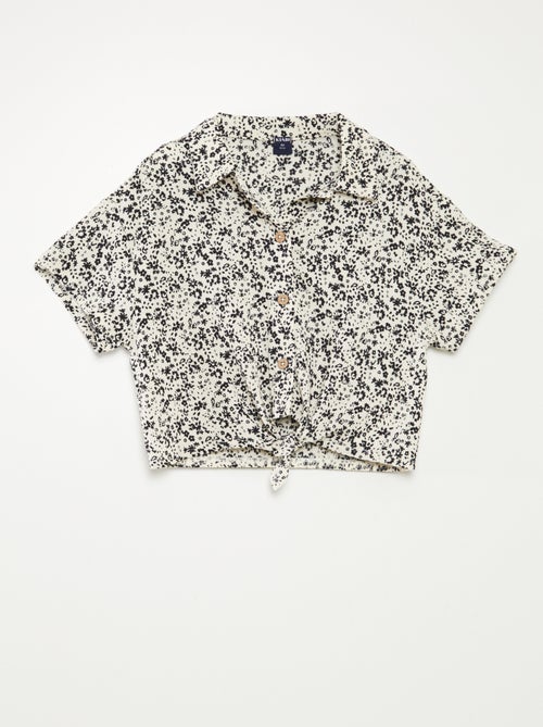 Ensemble t-shirt + pantalon fluides imprimé fleuri - 2 pièces - Kiabi