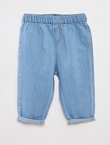 Ensemble t-shirt rayé + pantalon en denim - 2 pièces