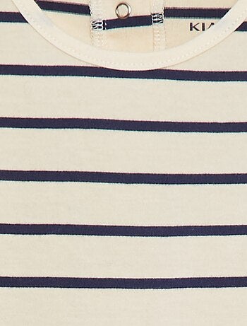 Ensemble t-shirt rayé + pantalon en denim - 2 pièces