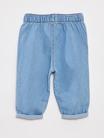 Ensemble t-shirt rayé + pantalon en denim - 2 pièces