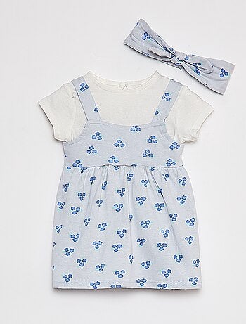Ensemble t-shirt + robe + bandeau - 3 pièces