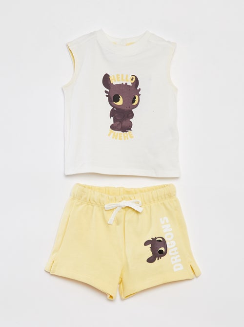 Ensemble t-shirt sans manches + short 'Dragons' 'Universal' - Kiabi
