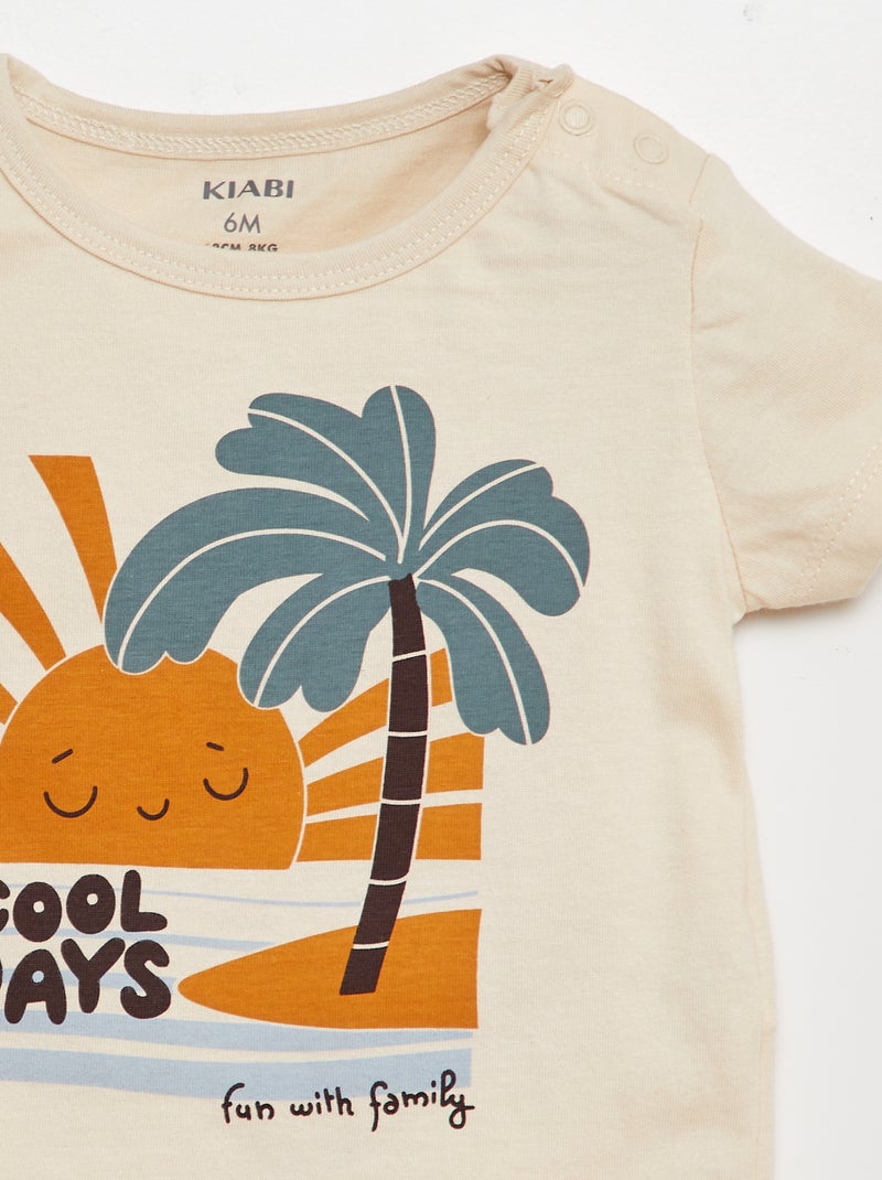 Ensemble t-shirt + short - 2 pièces BEIGE - Kiabi