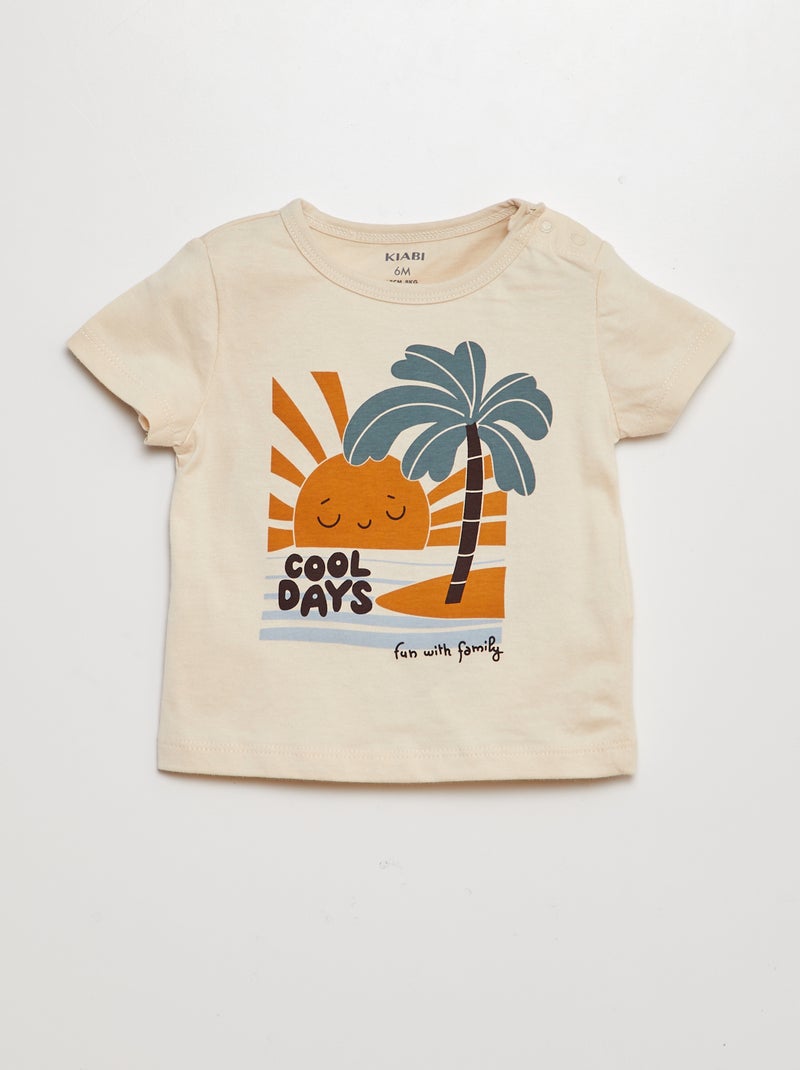 Ensemble t-shirt + short - 2 pièces BEIGE - Kiabi