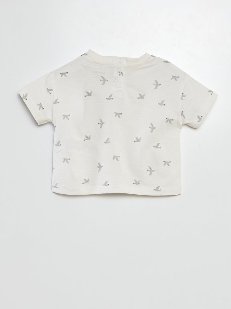 Ensemble t-shirt + short  à motif - 2 pièces BLANC - Kiabi