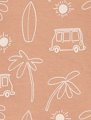 Ensemble t-shirt + short à motif - 2 pièces