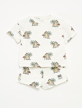 Ensemble t-shirt + short avec imprimé - 2 pièces