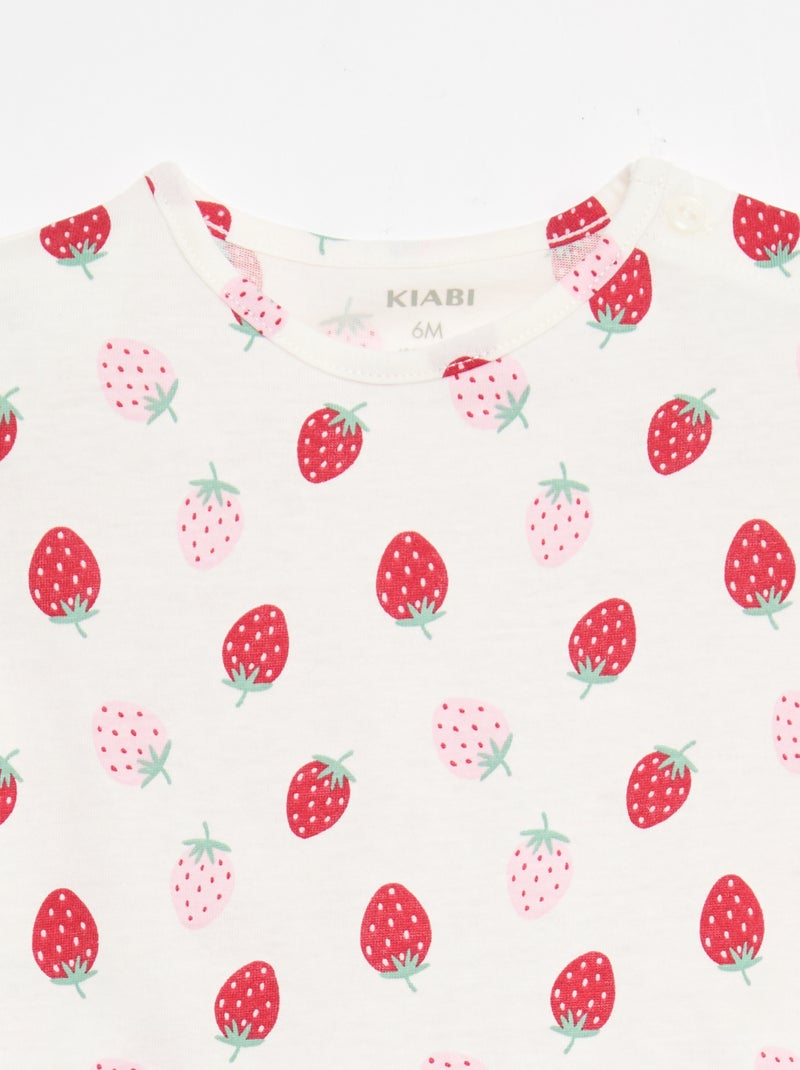 Ensemble T-shirt + short Blanc - Kiabi