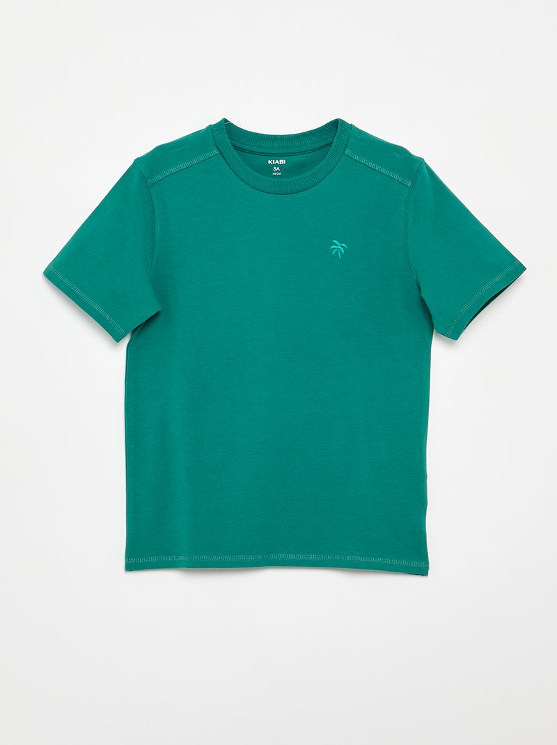 Ensemble t-shirt + short en piqué de coton Vert - Kiabi