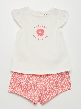 Ensemble t-shirt + short imprimé - 2 pièces