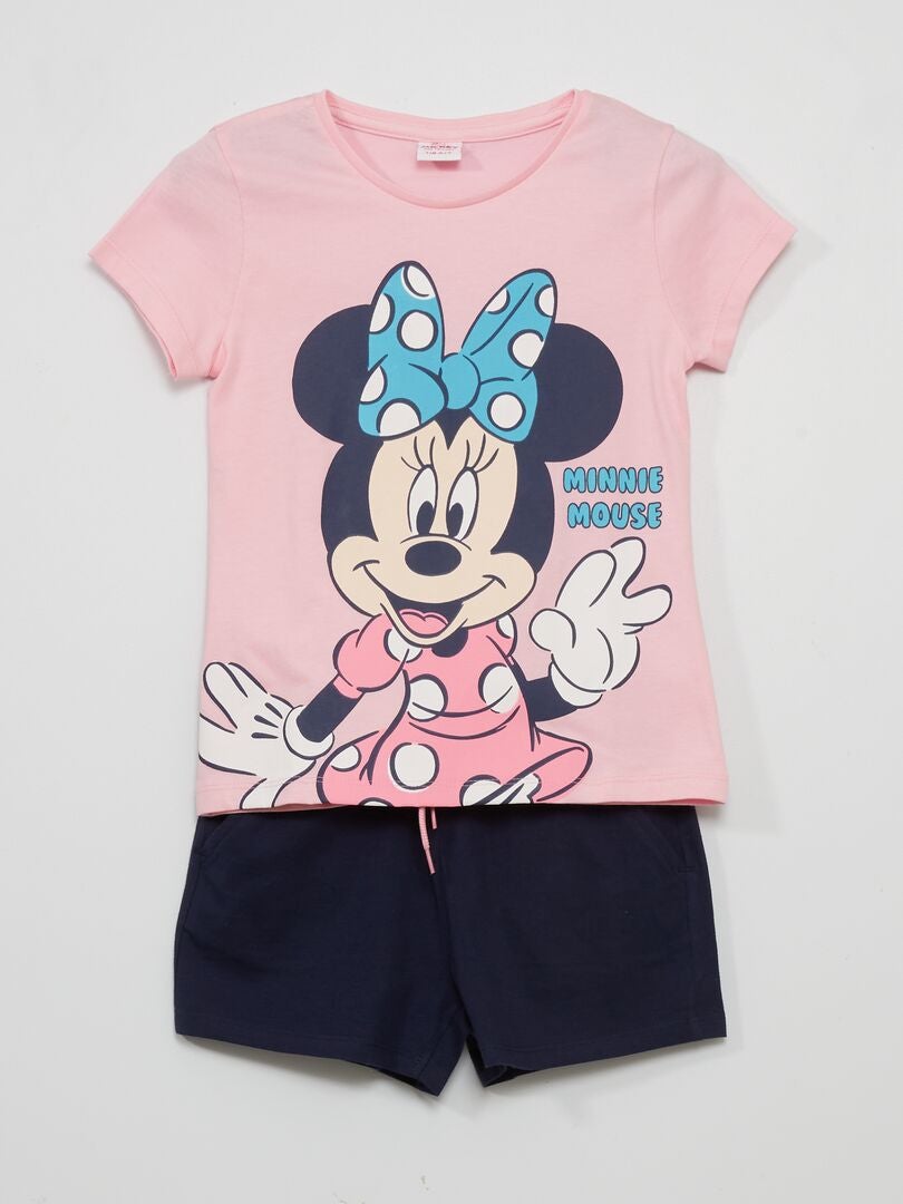 Ensemble t-shirt + short 'Minnie' - 2 pièces rose - Kiabi