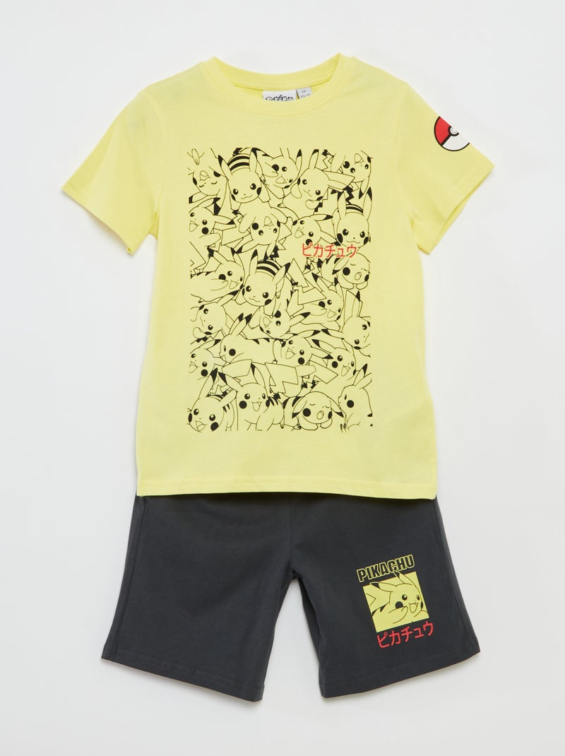 Ensemble t-shirt + short 'Pokemon' - 2 pièces Jaune - Kiabi