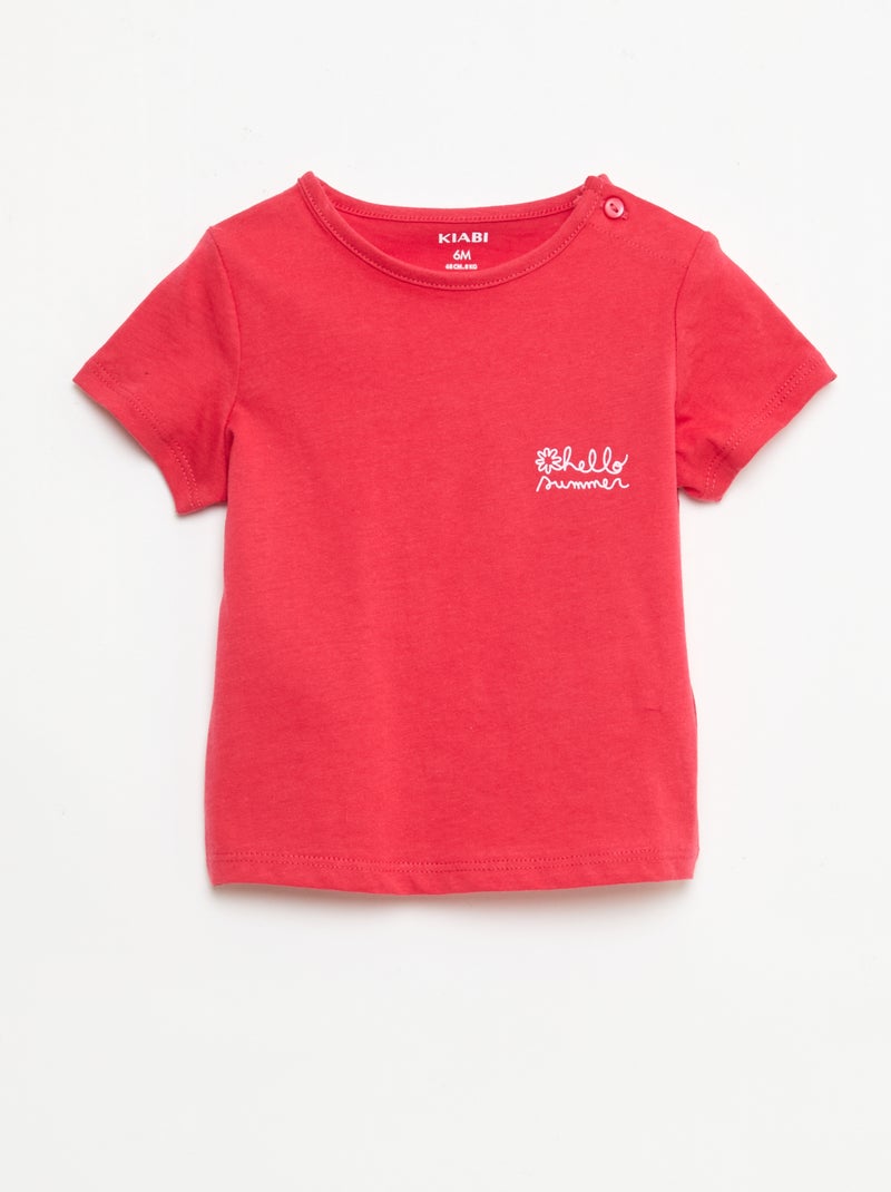 Ensemble T-shirt + short Rouge - Kiabi
