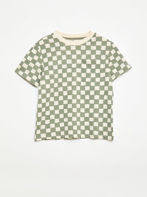 Ensemble t-shirt + short style damier - 2 pièces - Kiabi