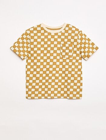 Ensemble t-shirt + short style damier - 2 pièces