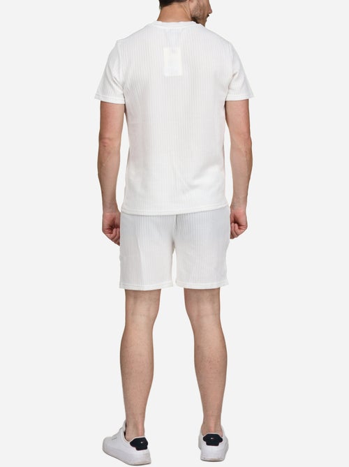 Ensemble t-shirt short unis à motif - Kiabi