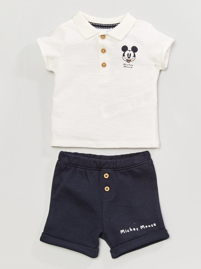 Ensemble t-shirt + short 'Winnie l'Ourson' Blanc/bleu marine - Kiabi