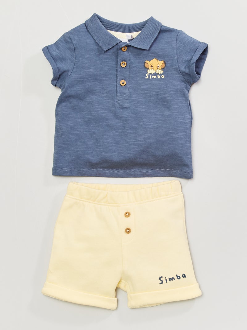 Ensemble t-shirt + short 'Winnie l'Ourson' Gris/jaune - Kiabi