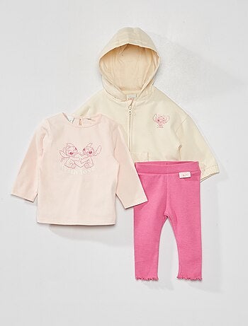 Ensemble t-shirt + veste à capuche + legging 'Stitch' - 3 pièces - Kiabi