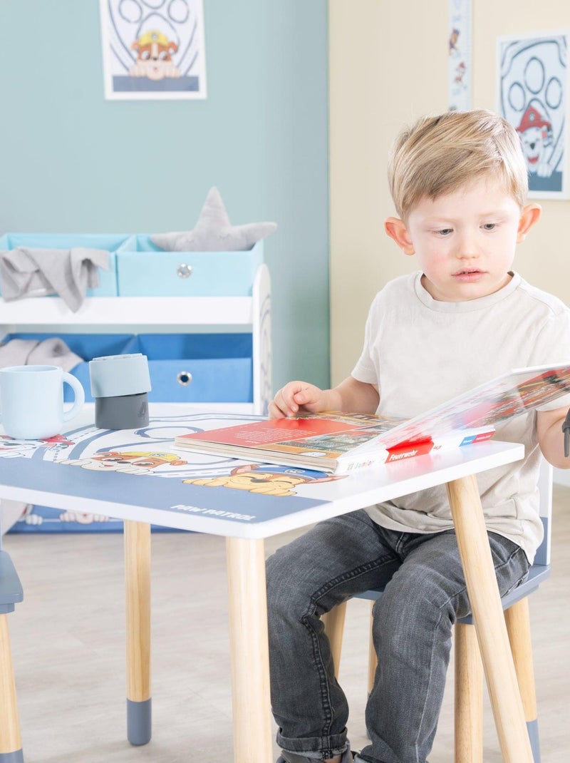 Ensemble table + 2 chaises enfant en bois 'Pat' Patrouille' ROBA Blanc Bleu Gris - Kiabi