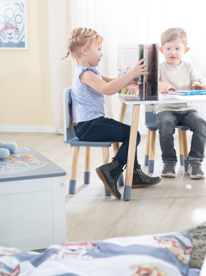 Ensemble table + 2 chaises enfant en bois 'Pat' Patrouille' ROBA Blanc Bleu Gris - Kiabi